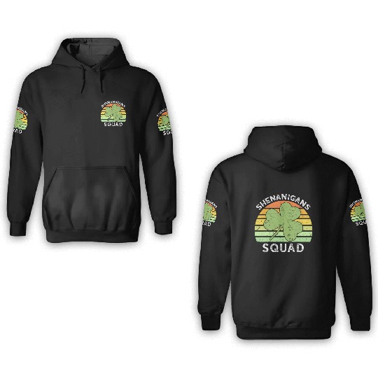 Shenanigans Squad Matching Vintage St Patricks Day 3D Hoodies