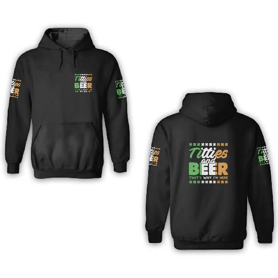 Funny St. Patricks Day Irish Titties And Beer Gift 3D Hoodies