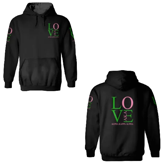 Aka 3D Hoodies Love Sorority Gift Alpha Kappa Aka Parap