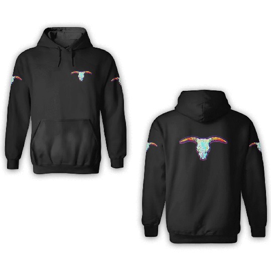 Cow skull 3D Hoodies