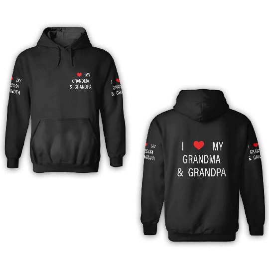 I Love My Grandma and Grandpa 3D Hoodies