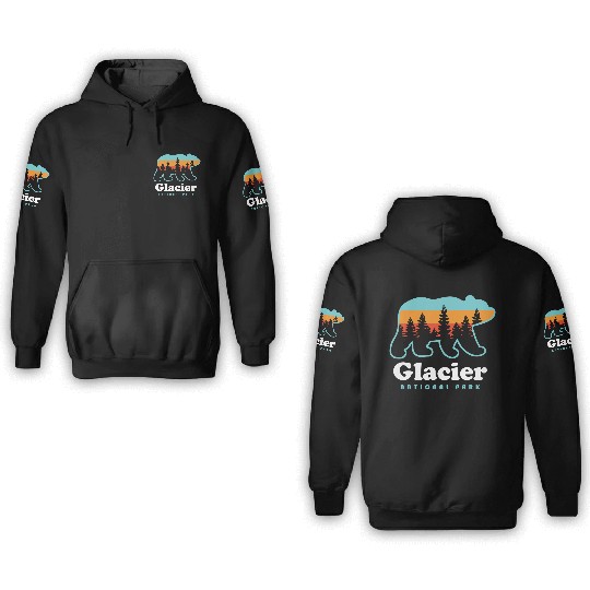 Glacier National Park 3D Hoodies