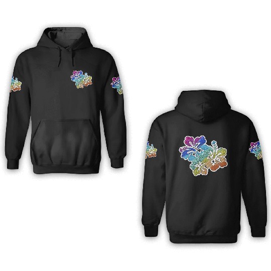 hibiscus glitter Flower 3D Hoodies