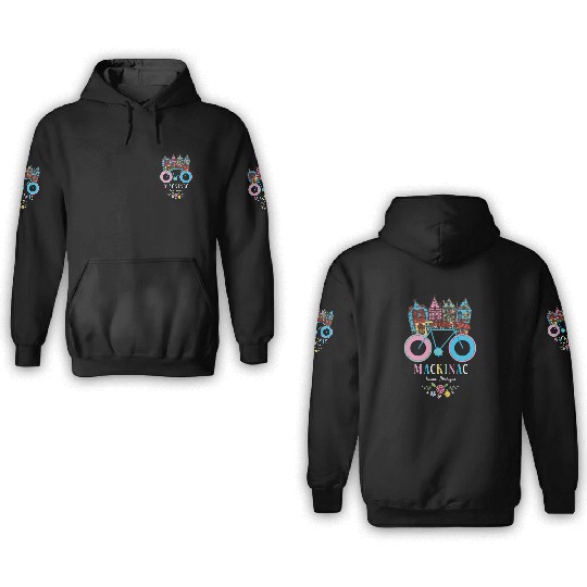 Mackinac Island Michigan Bike Art 3D Hoodies