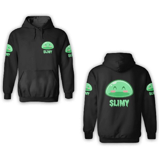 Cute Green Dungeon Slime Monster Weird Anime 3D Hoodies