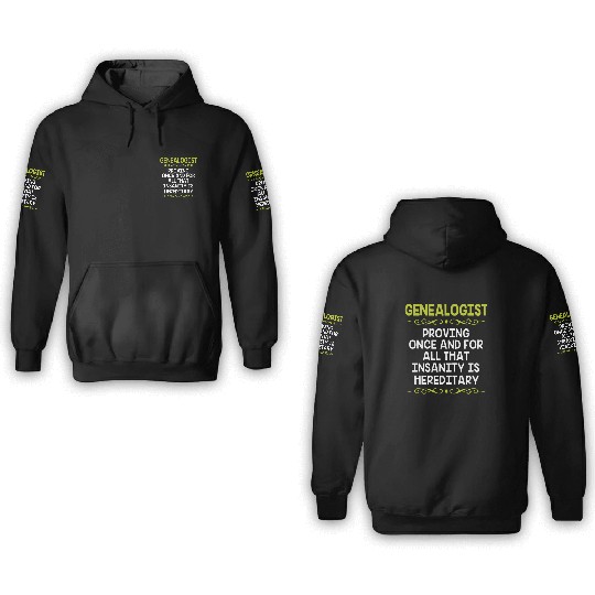 Family History Ancestry Genealogy Genealogist 3D Hoodies
