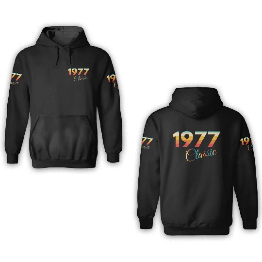 1977 vintage Birthday since 1977 3D Hoodies