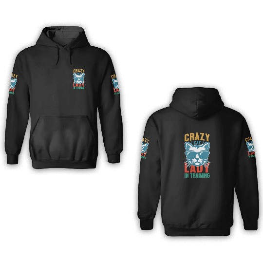 Crazy cat lady 3D Hoodies