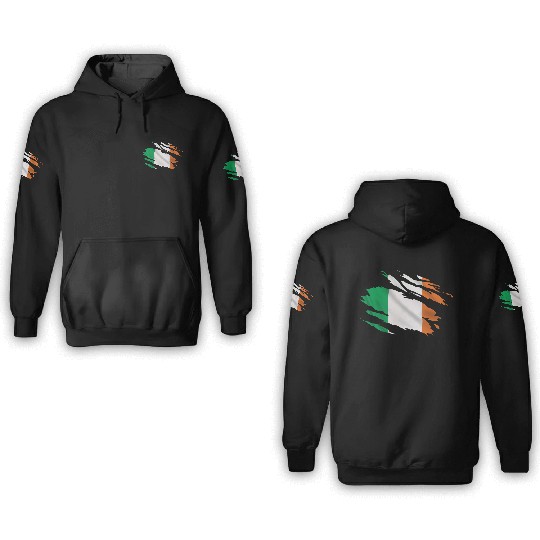 Ireland Ripped Flag 3D Hoodies