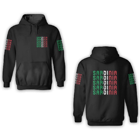 Sardinia Italy Flags Design 3D Hoodies