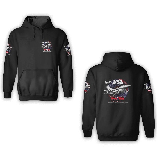 F-16 Fighting Falcon General Dynamics Fighter Jet 3D Hoodies