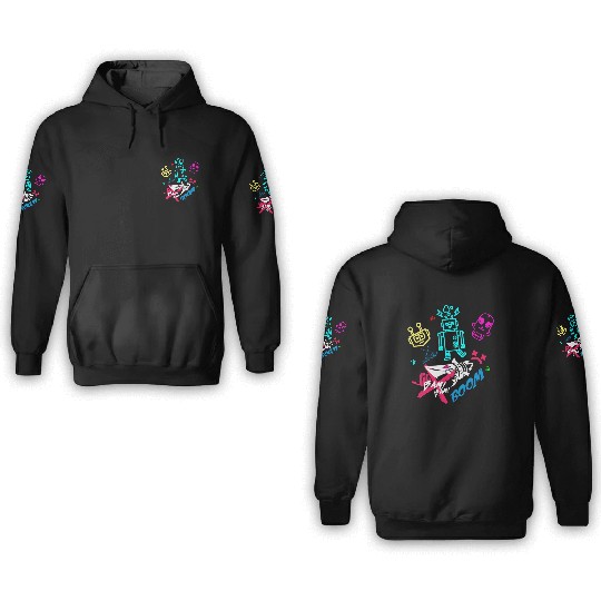jinx arcane boom monkey 3D Hoodies
