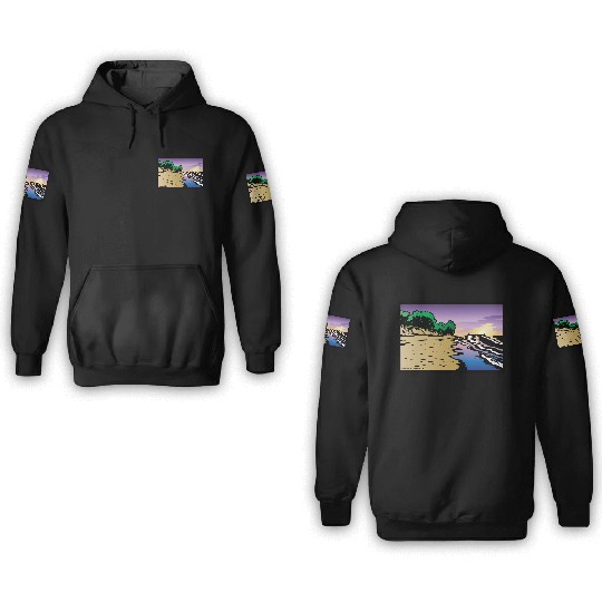 Purple Twilight Indiana Dunes Poster 3D Hoodies