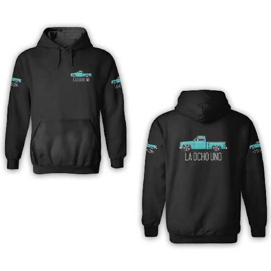 La Ocho Uno Light Turquoise 3D Hoodies