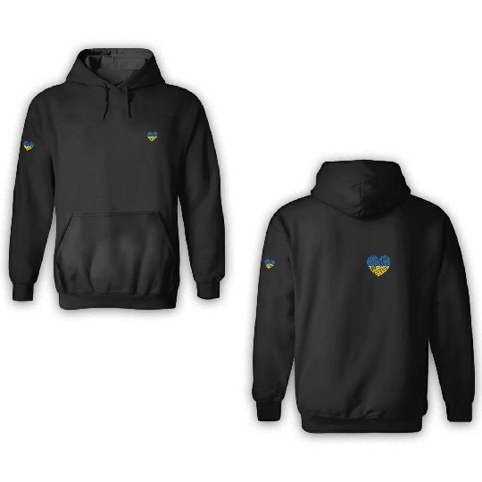 I Stand With Ukraine Ukrainian Heart Flag 3D Hoodies