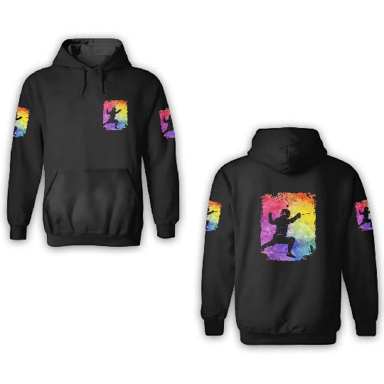 Fencing Retro 3D Hoodies