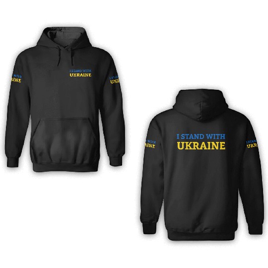 "I stand with Ukraine" Support & Solidarity 3D Hoodies
