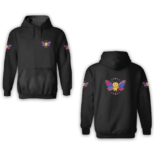 Bisexual Flag Monarch Butterfly Insect Subtle 3D Hoodies