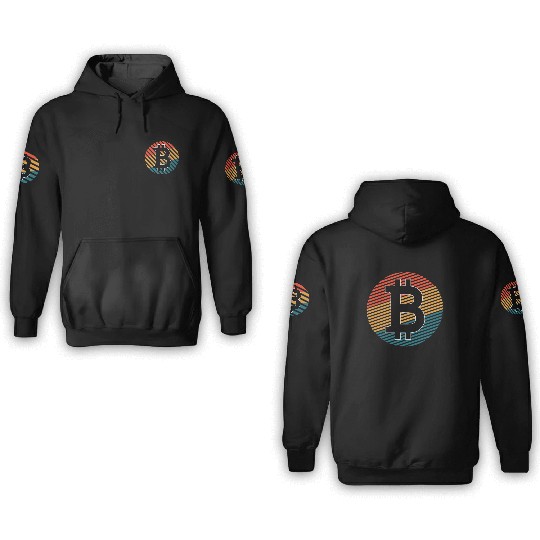 Bitcoin is a coloured crypto 3D Hoodies