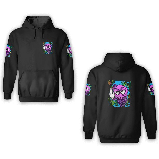 Jelly Fish Middle Finger Jellyfish 3D Hoodies