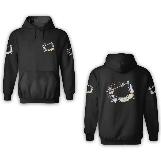 Maritime frame made of colorful sea shells 3D Hoodies