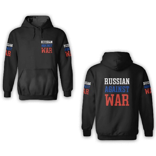 Russian Against war outline 3D Hoodies