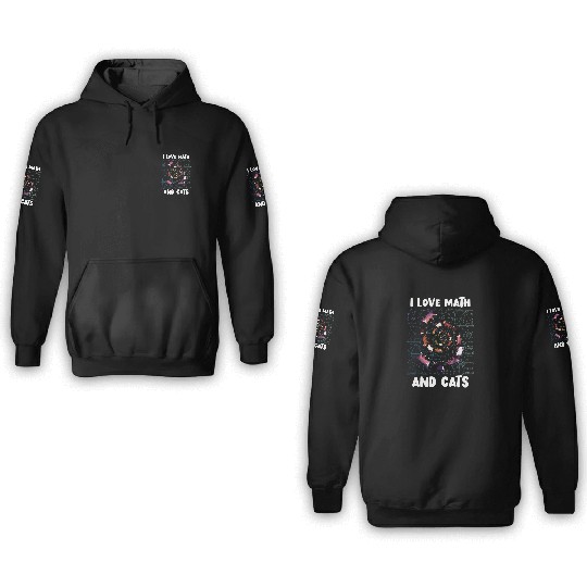 Math Kitty Cat I Love Math And Cats Mathematics 3D Hoodies