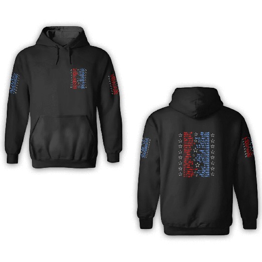 Patriotic Fifty States Red White Blue 3D Hoodies