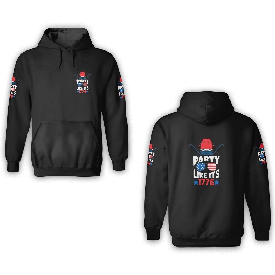 Happy 4th July 1776 3D Hoodies Men Women & Kids