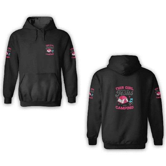 Camper This Girl Runs On Jesus And Camping 3D Hoodies