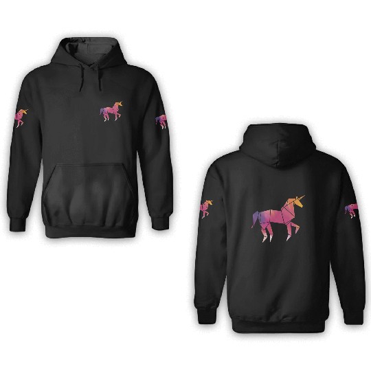 Origami Unicorn Lover Origami Master Paper Folder 3D Hoodies