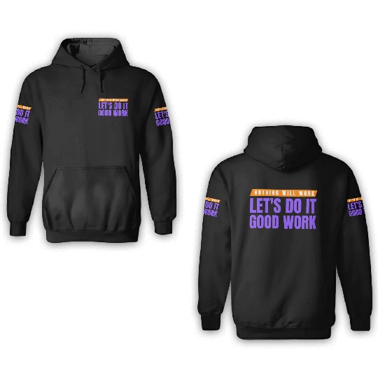 Black and Yellow Simple Quotes Let's Do It 3D Hoodies