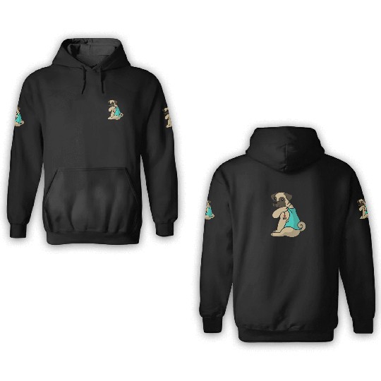 I Love Dad Pug 3D Hoodies
