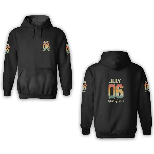 Vintage 16th Birthday July 2006 Sports Gift 3D Hoodies
