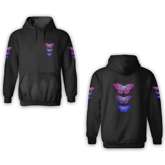 Three Butterflies Inspirational Nature Lovers 3D Hoodies