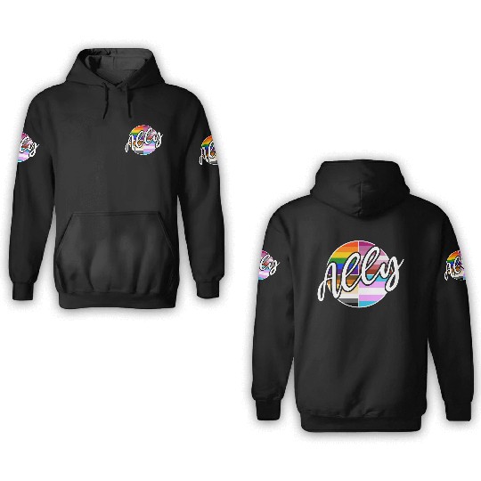 Allyship - LGBTIQ Queer Gay Pride CSD Ally 3D Hoodies