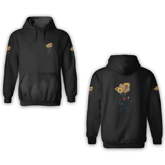 Black Cat With SunFlowers, Gifts For Kitten Lovers 3D Hoodies