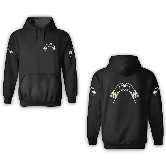 LGBT pride rainbow heart 3D Hoodies