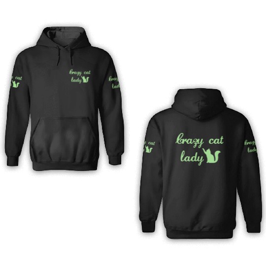 Crazy Cats LOVER Lady 3D Hoodies
