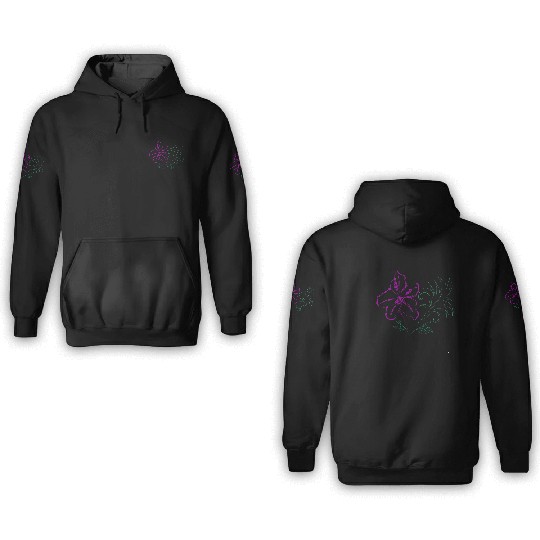 Tropical leaf and hibiscus 3D Hoodies