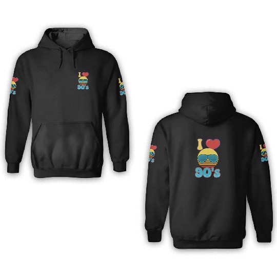 I Love The 90s I Love The 90s Heart 3D Hoodies