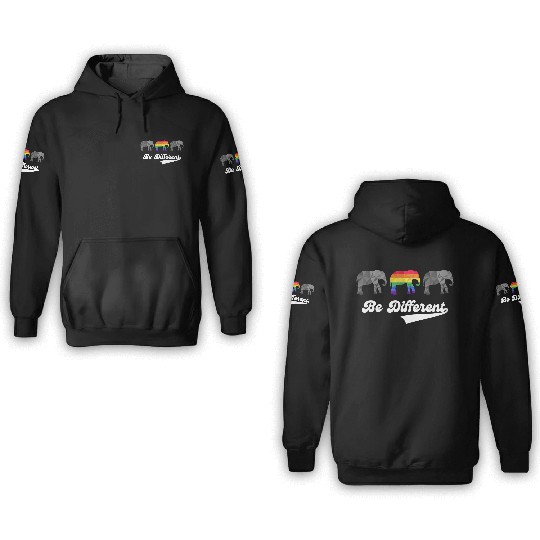 Elephant LGBTQ Rainbow Flag Gay Pride Colorful 3D Hoodies