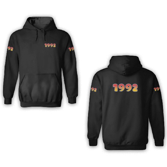 Year 1992 In Orange - Yellow Design 3D Hoodies