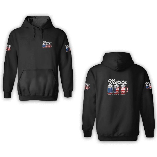 Beer USA Flag Merica 3D Hoodies