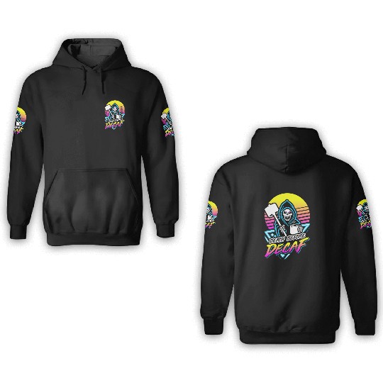 Death Before Decaf (Gym Reaper) Retro Neon 3D Hoodies