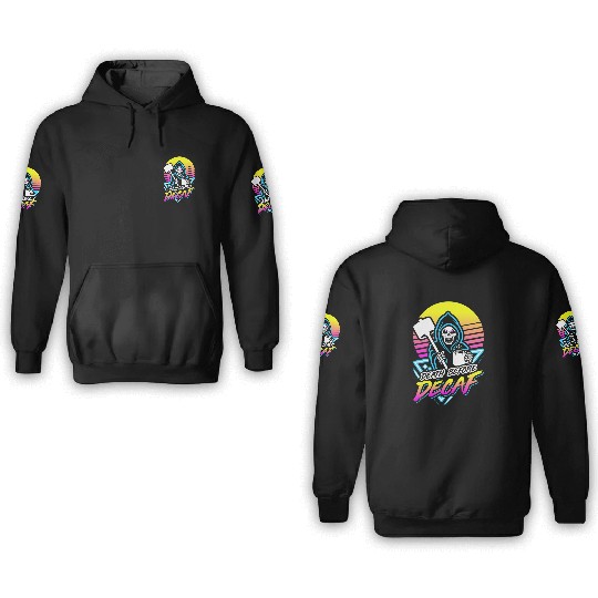 Death Before Decaf (Gym Reaper) Retro Neon 3D Hoodies