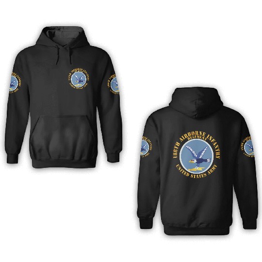Army 188th Airborne Infantry Regiment SSI X 300 3D Hoodies