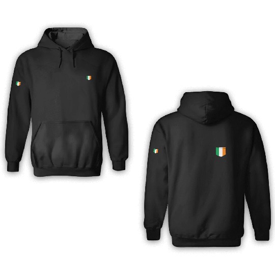irish flag in a shape of a pocket 3D Hoodies