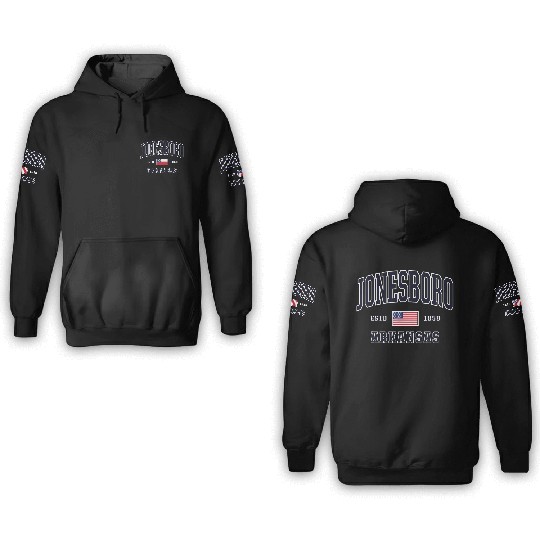 USA FLAG Stars Stripes Jonesboro Arkansas 3D Hoodies