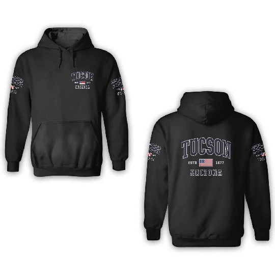 USA FLAG Stars Stripes Tucson Arizonna 3D Hoodies